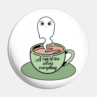 A cup of tea solves everything illustration Pin