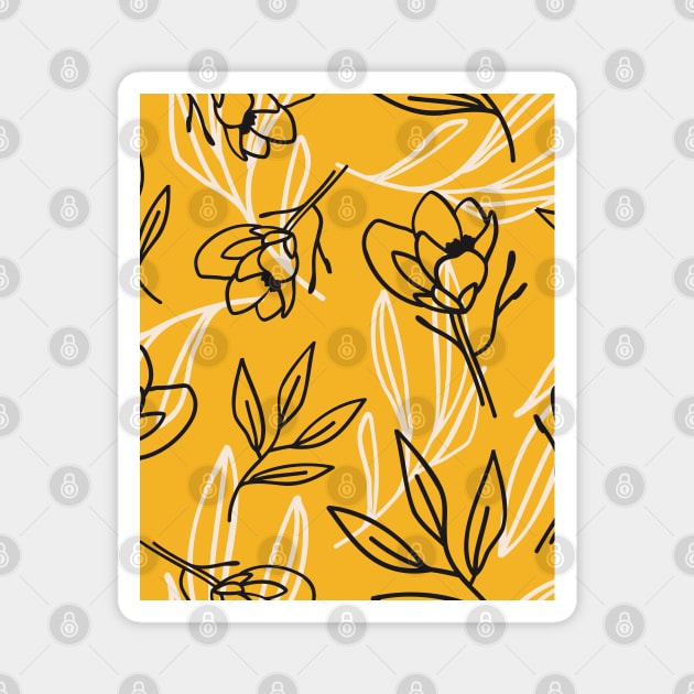 Drawing Flowers Pattern Magnet by FaelynArt