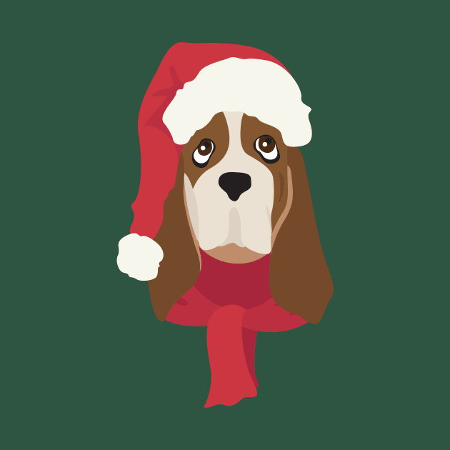 Basset Hound Christmas Dog by JunkyDotCom