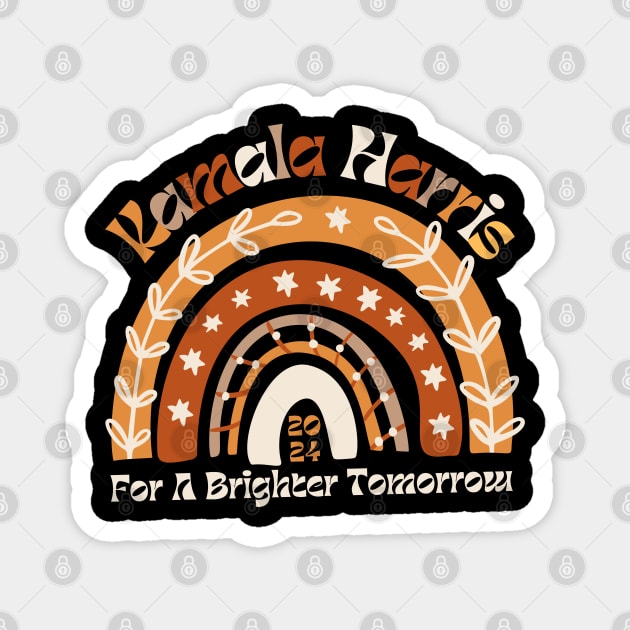 Groovy Kamala Harris 2024 Boho Rainbow Magnet by The WYLD Tribe