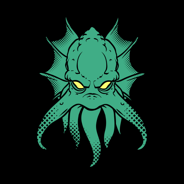 Squid Monster Illustration // Cartoon Sea Monster by SLAG_Creative