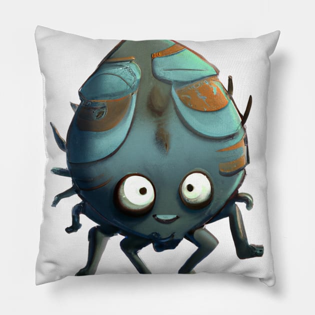 Cute Bedbug Drawing Pillow by Play Zoo