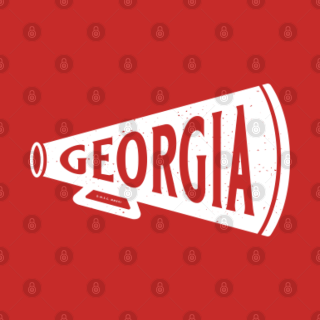 Disover Vintage Megaphone - Georgia Bulldogs (White Georgia Wordmark) - Georgia Bulldogs - T-Shirt