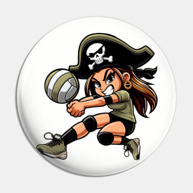 Lady Pirate Volleyball Mascot Pin by Karley’s Custom Creations