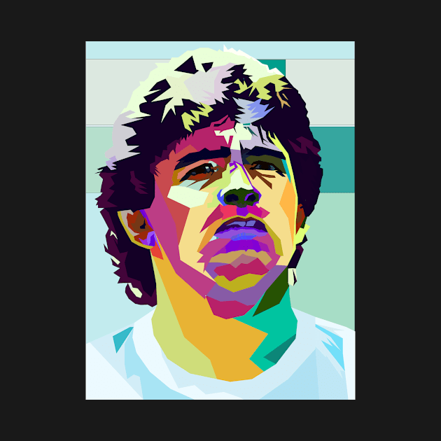 Diego Maradona WPAP with Background by Rumah Animaton