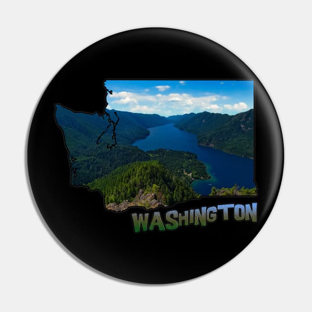 Washington State Outline (Olympic National Park - Lake Crescent) Pin by gorff