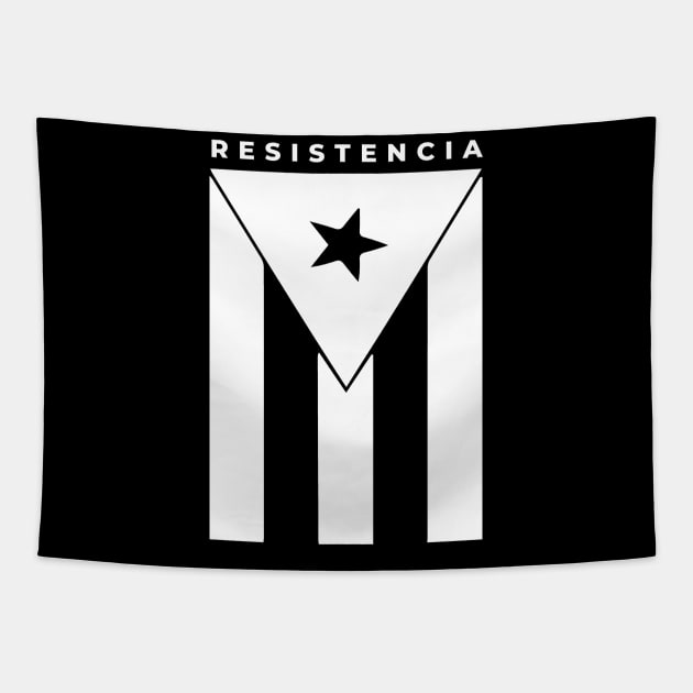 Resiste Boricua Puerto Rico Resistencia Puerto Rican Black Flag Tapestry by PuertoRicoShirts