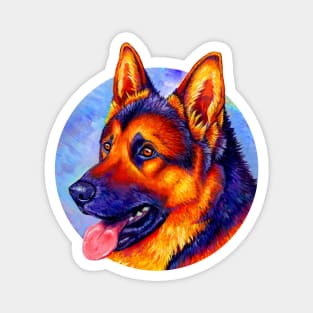 Courageous Partner Colorful German Shepherd Dog Magnet