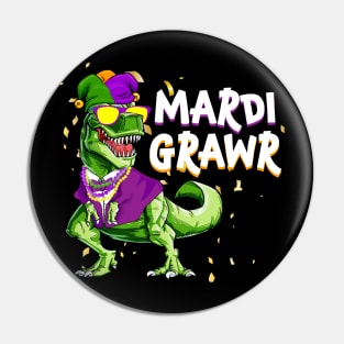 Mardi Grawr T Rex Tshirt Dinosaur Mardi Gras Costume Shirt Pin