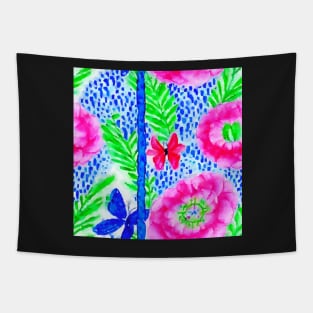 Neon colours floral watercolor pattern Tapestry