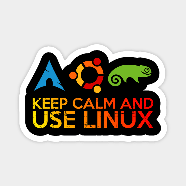 Keep Calm And Use Linux Magnet by Peachy T-Shirts