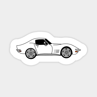 White C3 Corvette Magnet