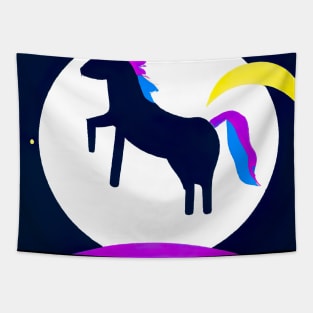 Moon Unicorn Minimal Tapestry