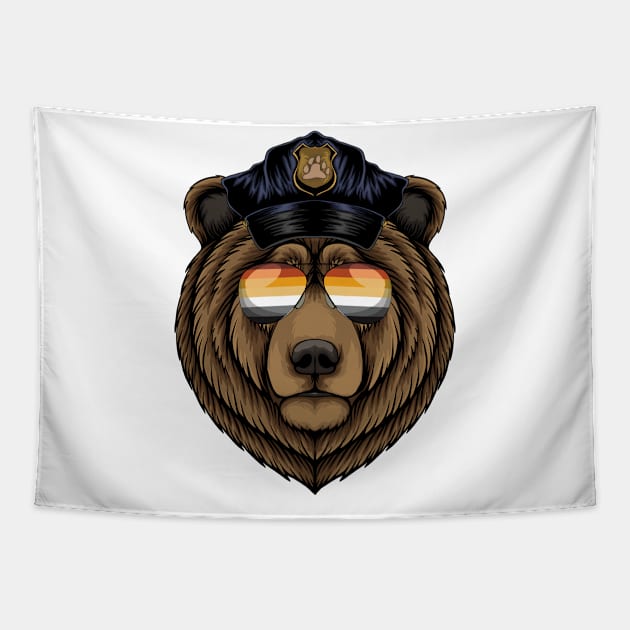 Gay Bear Sunglasses Flag Pride Tapestry by USProudness