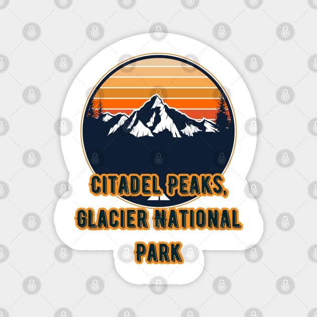 Citadel Peaks, Glacier National Park Magnet by Canada Cities