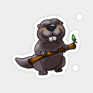 funny beaver cartoon Magnet