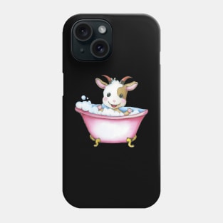 Cute Baby Goat In Bathtub Phone Case