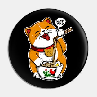 Cats Eating Noodles Pin