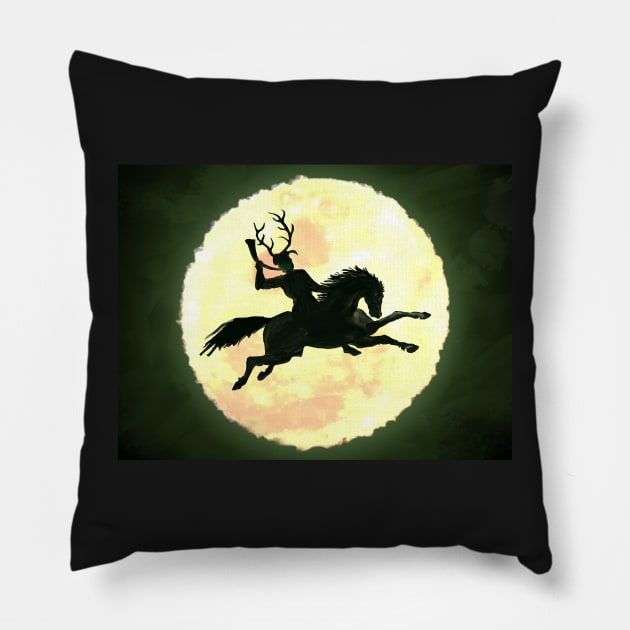 Herne the Ghostly Huntsman Pillow by laceylschmidt