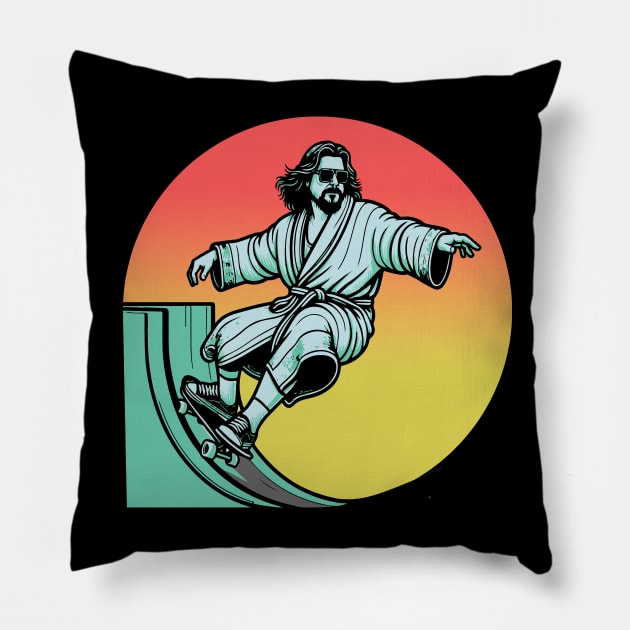 The Dude Lebowski Skateboarder Pillow by GIANTSTEPDESIGN