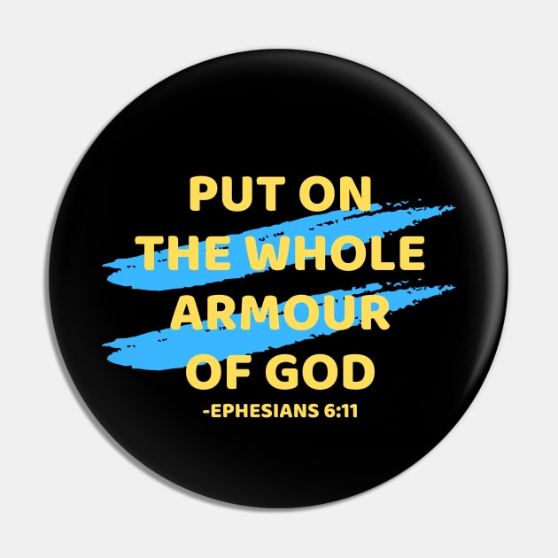 Put On The Whole Armour Of God | Christian Typography Pin by All Things Gospel