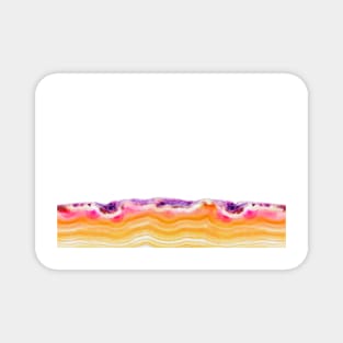 Abstract endless background, red orange agate slice striped mineral Magnet