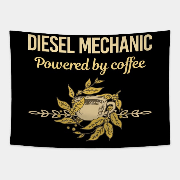 Powered By Coffee Diesel Mechanic Tapestry by Hanh Tay