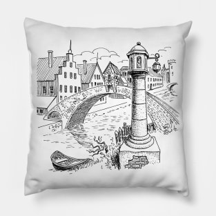 Old Europe City Pillow