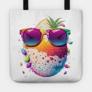 Easter Egg with Sun glasses Poster Tote