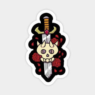 Skull Flowers Sword Magnet