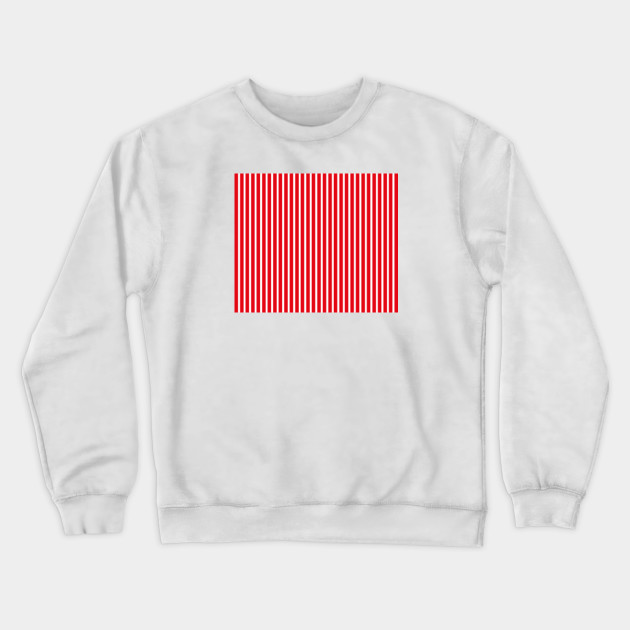 Red And White Stripes Pattern Stripes Crewneck Sweatshirt