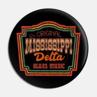 Mississippi original delta blues music distressed retro Pin