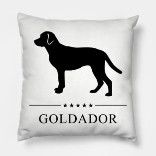 Goldador Black Silhouette Pillow