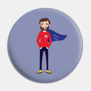 Super Dad Hero Father Pin