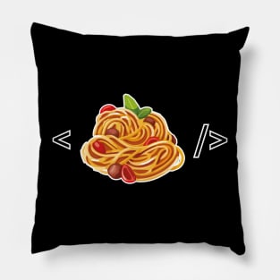 Spaghetti Code Funny Programmer Design Pillow
