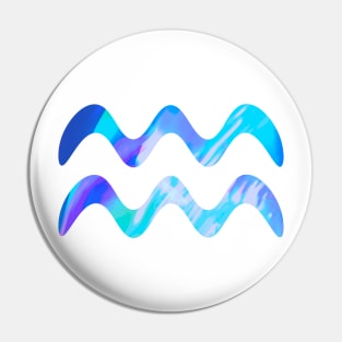 Aqua Holographic Symbol Pin