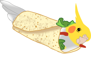 birbito - burrito cockatiel doodle Magnet