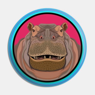 Hippo Circle Pin