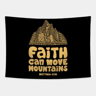 Faith can move mountains. Doodle illustration. Tapestry