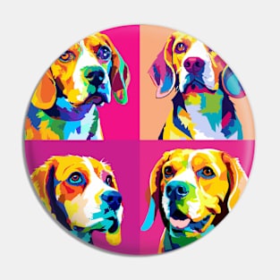 Beagle Pop Art - Dog Lover Gifts Pin
