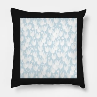 Tulips on blue background Pillow