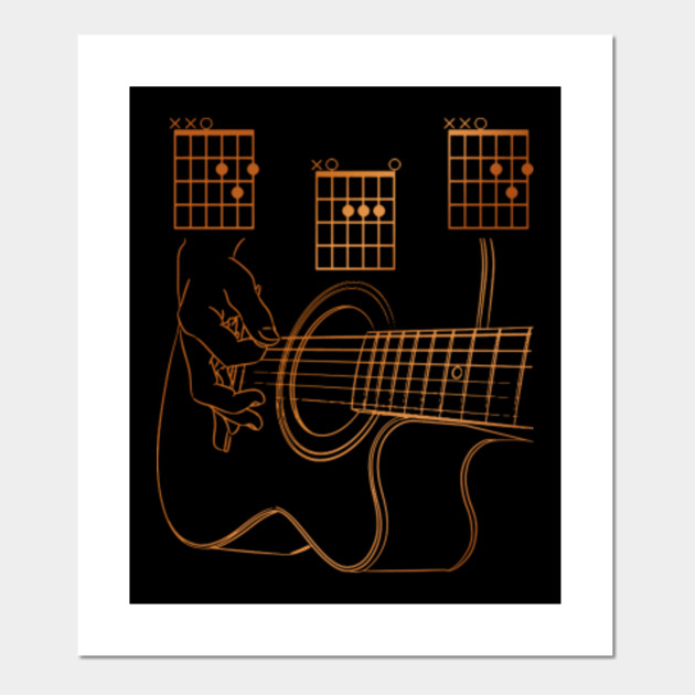 Download Dad Chords Acoustic Guitar T Shirt Gift - Guitar - Posters ...