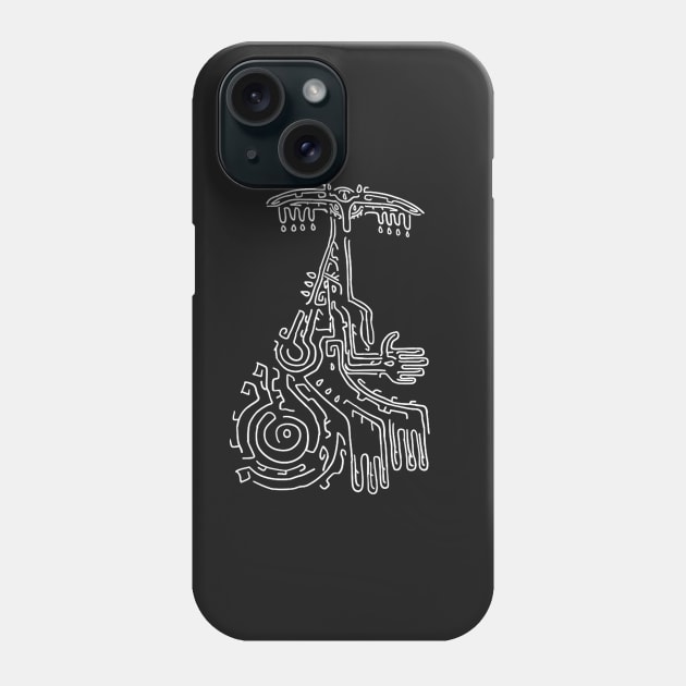 Full White on Black Rauru Geoglyph (Totk) Phone Case by HeartonSleeves