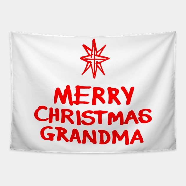 Merry Christmas Grandma R Tapestry by Very Simple Graph