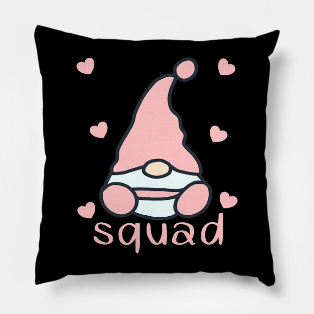 Funny Gnome Birthday Squad Group Pillow by beautifulhandmadeart