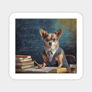 Chihuahua Dog Teacher Professor School Magnet