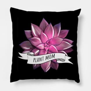 succulent plant mom stickers watercolor pink Pillow