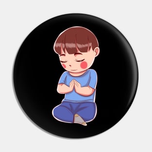 Little Boy Praying ~ Meditating Pin