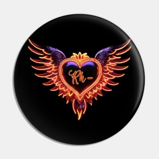 Rhesus Negative Bloodline Heart With Wings Pin