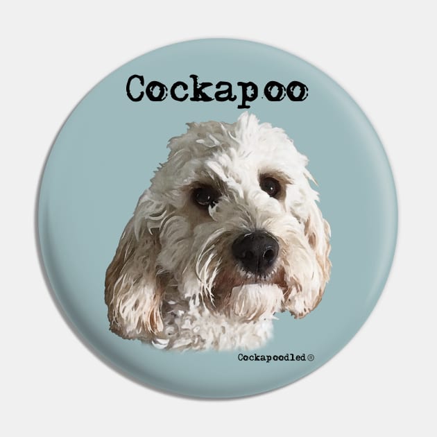 Champagne Blonde Cockapoo / Spoodle and Doodle Dog Pin by WoofnDoodle 